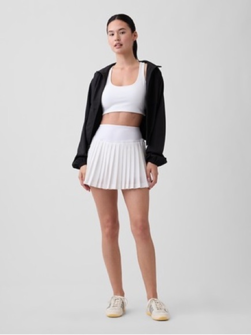 GAP White Pleated Circle Skater Skirt